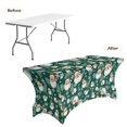 thumbnail image 4 of TSOVTHRID Cute Santa Claus Tree Print Rectangular Tablecloth Stretch Polyester Table Cloth, Fitted Washable Tablecloth Protector for Party, Birthday, Wedding, Festival Christmas Decor, 4 of 7