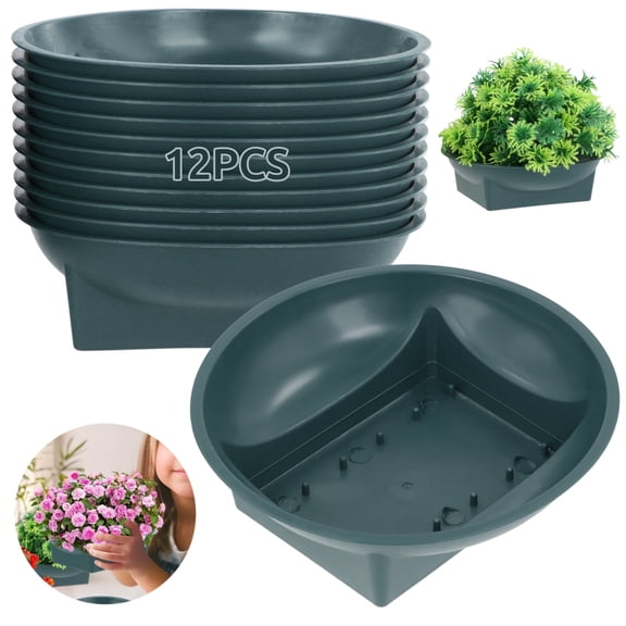 12 PCS Round Floral Foam Bowls, Large Green Flower Arrangement Supplies for Wedding Christmas Party Decor