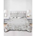 thumbnail image 3 of Vintage Botanical Summer Quilt Set Queen Size,Soft Quilted Bedding Set with 2 Pillow Shams,Spring Floral Botterfly Summer Flower Lightweight All Season Bedspread Coverlet for Bedroom 90"x96", 3 of 6