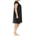thumbnail image 4 of Ezi Satin Nightgowns for Women - Soft & Breathable Knee-Length Night Gowns - Adult Womens Nightgown M - Plus Size,5X,Black, 4 of 9