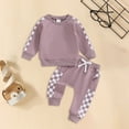 thumbnail image 2 of mgoYE Baby Girl Clothes 3 Months Ruffle Romper Toddler Girl Floral Cotton Pant Sets Girls Clothing Outfit(Purple,12-18 Months), 2 of 7