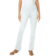 ROAMAN'S Roamans Women's Plus Size Straight-Leg Pull-On Stretch Jean Elastic Waist Denim