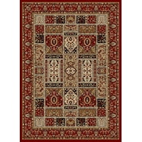 Radici Usa Como Area Rug 1834 Traditional Red Boxes Bricks 5' 5" x 7' 7" Rectangle
