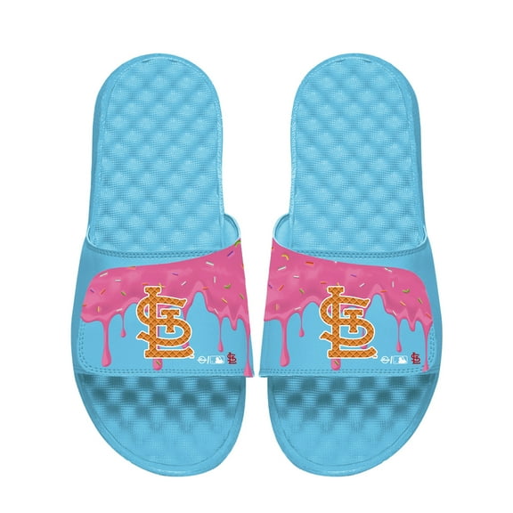 Unisex ISlide Blue St. Louis Cardinals Ice Cream Drip Slide Sandals