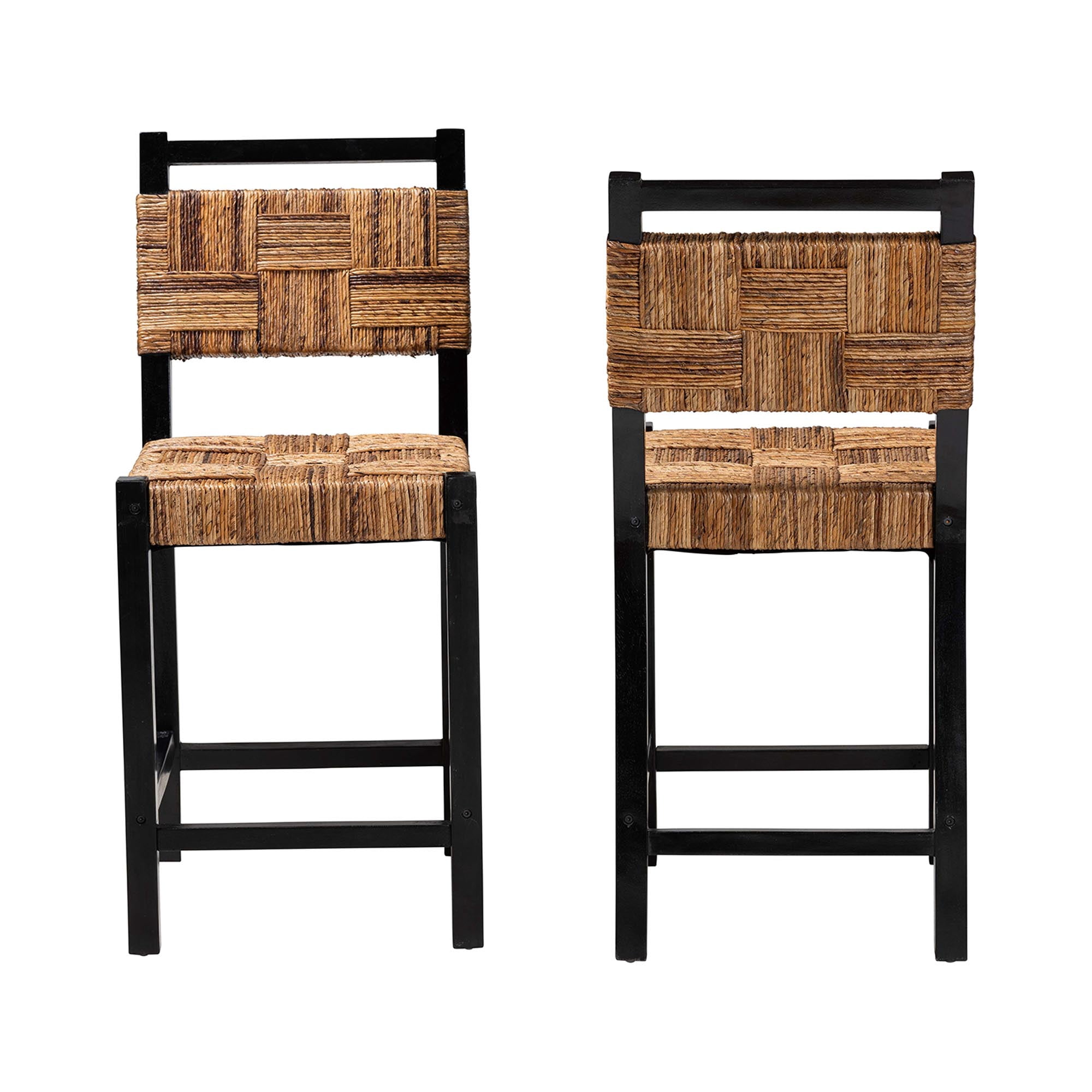 bali & pari Raniya Boho Counter Stool, 24" H, Natural Brown