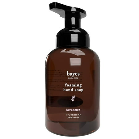 Bayes Foaming Hand Soap Moisturizing Plant-Derived Essential Oil Infused Hand Wash with Lavender Scent 12 Oz 1 Pack