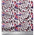 thumbnail image 1 of Soimoi polyester Crepe Fabric leaves,floral & leopard Animal Skin Decor Fabric Printed Yard 52 Inch Wide, 1 of 1