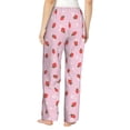 thumbnail image 3 of Xecao Floral Strawberr Women's Straight Lounge Pajama Pants: The Epitome of Relaxed Sleepwear, 3 of 9