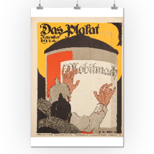Das Plakate Cover Mobilmach Vintage Poster Artist Erdt Germany C 1914 24x36 Giclee Gallery Print Wall Decor Travel Poster Walmart Com Walmart Com