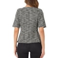 thumbnail image 3 of Blusa de trabajo de manga corta y cuello redondo para mujer, color negro, talla L, 3 of 6