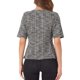 thumbnail image 3 of Blusa de trabajo de manga corta y cuello redondo para mujer, Tweed, color negro, 3 of 6