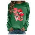 thumbnail image 1 of Xingqing Femmes Valentine'S Day Casual en Vrac Manches Longues T-Shirt Amour Coeur Graphique Imprimé Raglan Col Rond Top Grande Taille Sweatshirt, 1 of 9