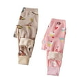 thumbnail image 2 of Spazoro Girls Boys Sweatpants, Fleece Lined Soft & Warm Cute Print 2 PC Elastic Waist Causal Cotton Joggers for Child Pink Size 2-3T, 2 of 5