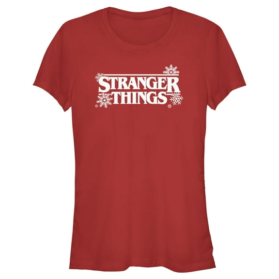 Netflix Junior's Stranger Things Christmas Snowflakes Logo Graphic T-Shirt