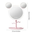 thumbnail image 3 of Illuminated Makeup with Unique Ears Design Features Magnification Vanity Storage and Jewelry Hook for Dorm Use, 3 of 8