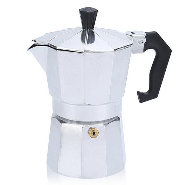 Moka Pot Coffee Makers 3 Cups/150ml, Aluminum Caffettiera Coffee Percolator Stovetop Espresso Maker Moka Pot Silver