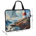 thumbnail image 2 of Lighthouse Compass Symbolism Laptop Sleeve Carrying Bag Diving Fabric Cover 10inch, 2 of 5