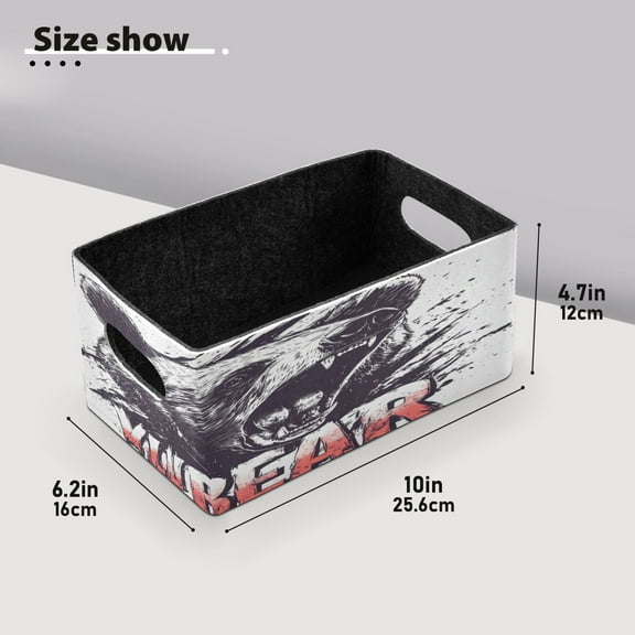 BZSMCE Shelf Baskets Black Wild Bear Pattern Storage Cube Bins 10.1*6.3*4.7in Set of 2