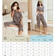 thumbnail image 6 of Avidlove Women's Capri Pajama Sets Short Sleeve Two-Piece Pjs V Neck Tops & Pants Printed Lounge Sets S-2XL, 6 of 6