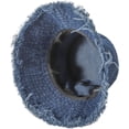 thumbnail image 6 of Kukuzhu Frayed Denim Bucket Hat Distressed Jean Fisherman Cap Wide Brim Boonie Sun Hat Packable Beach Cap for Women Men, 6 of 7