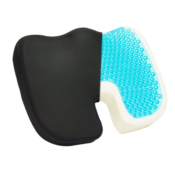 VEVOR Seat Cushion, Cooling Gel   Memory Foam Seat Cushion, Pressure-Relief Wheelchair Seat Pad with U-Shaped Cutout & Removable Cover, Lightweight and Portable for Travel, Car, Office, Airplane
