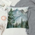 Facannap Mountain Trees Sky Short Plush Pillow Cover 1 Piece Set Zipper