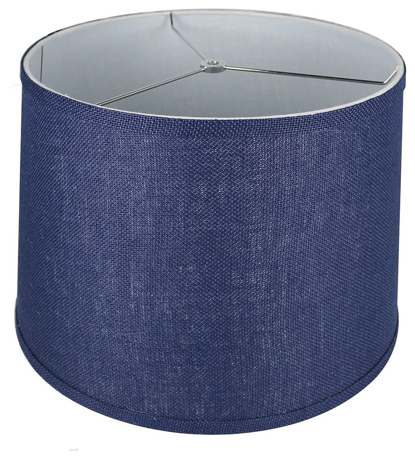 Urbanest French Drum Burlap Lampshade, 14-inch by 16-inch by 11-inch, Navy Blue