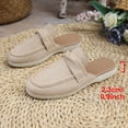 thumbnail image 6 of Women's Fashion Casual Backless Loafers, Comfortable Flat Mules, Stylish Ethnic Trendy Half-Slippers, Soft Faux Material, Perfect for Leisure Outdoor Daily Wear Khaki C, 6 of 9