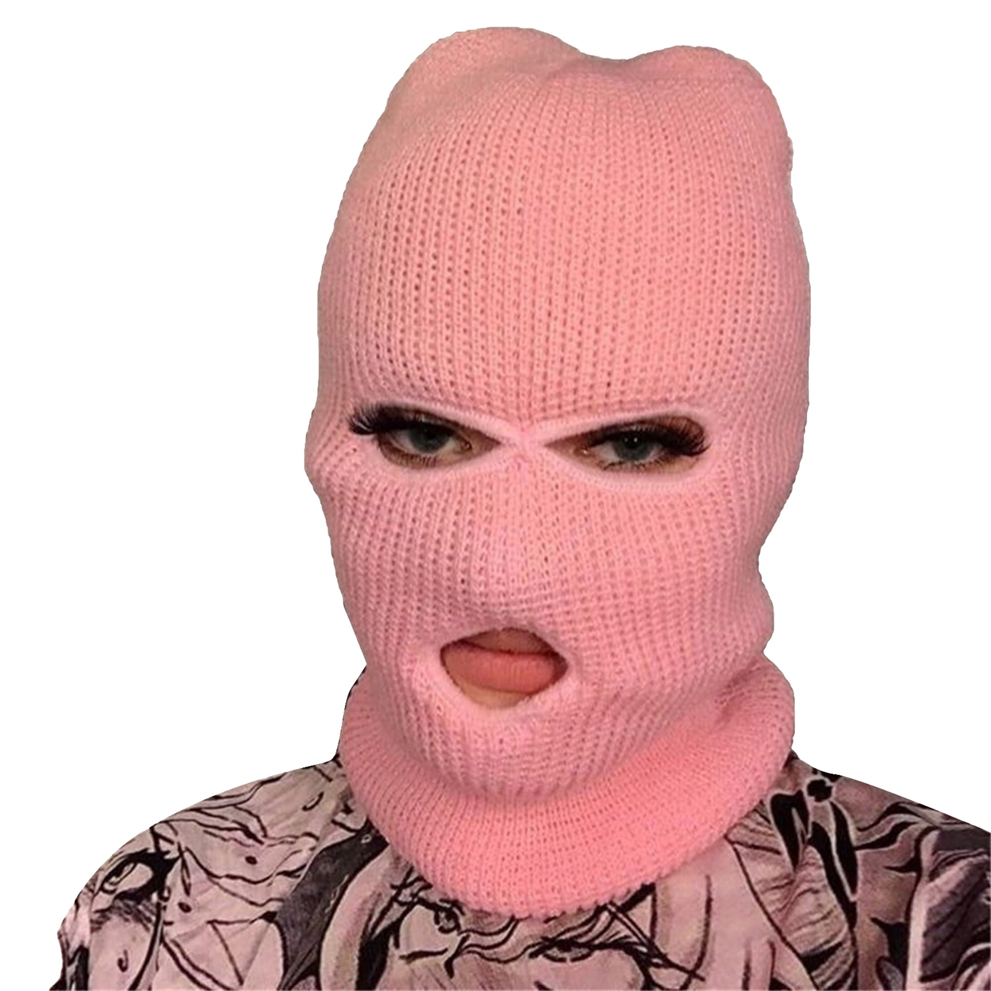 Pink ski mask aesthetic