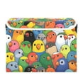 thumbnail image 7 of Yayeee Collapsible Cube Storage Bin with Lid Fabric Closet Decorative Basket with Handles, Colorful Birds Pattern, 7 of 7