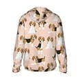 thumbnail image 3 of Uemuo Beagle Dog On Brown Pattern Women's Full Zip UPF 50+ Sun Protection Hoodie Jacket Long Sleeve Sun Shirt Hiking Outdoor Performance with Pockets-Small, 3 of 6