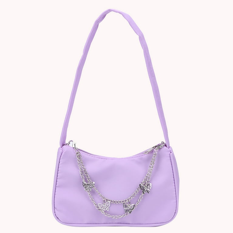 Y2K Lilac Butterfly Chain Purse - Sugarries