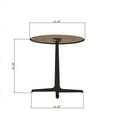 thumbnail image 6 of Modern Round Glass Top End Table - Tall Metal Accent Nightstand Furniture - 19.69" Brown Glass &amp; Matte Black Base - Living Room, Bedroom, Dorm, Home Office, 6 of 7