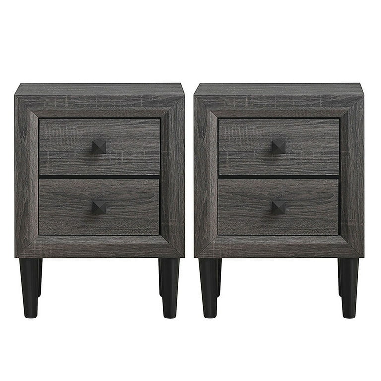 Already assembled two drawer sold nightstand gray