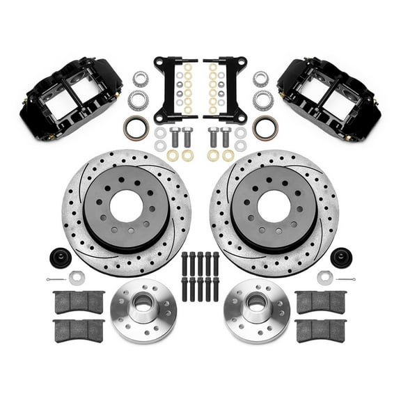 Wilwood 12.19in 6R: Automotive Brakes Forged Narrow Superlite Kit, Drilled Rotors, Front, Black