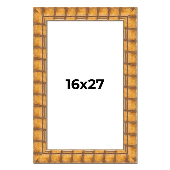 16x27 Frame Beige Real Wood Picture Frame Width 3 inches | Interior Frame Depth 0.5 inches |
