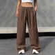 thumbnail image 5 of TaTaai Spring Autumn Solid Color Women Straight Leg Pants Elastic Waist Pocket Design Machine Washable No Fading Versatile Casual Daily Full Length Trousers Gift, 5 of 9