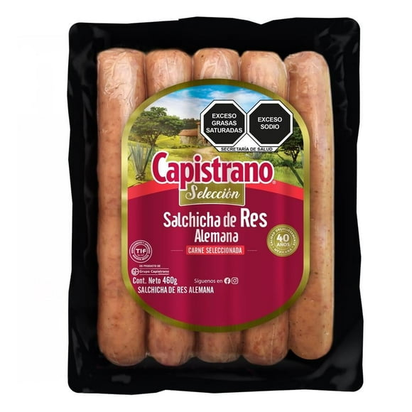 Salchicha alemana Capistrano selección de res 460 g