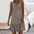thumbnail image 2 of Uaswgudfs Sleeveless V-Neck Floral Print Midi Dress - Casual Summer Dresses for Women 2025 with Lightweight Breathable Fabric Khaki S, 2 of 6
