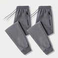 thumbnail image 5 of felwors Women's Sweatpants Winter Fleece Lined Thermal Jogger Pants Drawstring with Zipper Pockets Lightweight Athletic Pants Grey, XXL, 5 of 6
