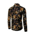 thumbnail image 2 of Yuemengxuan Men Chinese Dragon Print Blouse, Long Sleeve Lapel Neck Shirt for Spring, Fall, 2 of 4