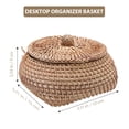 thumbnail image 2 of IBASETOY Rattan Woven Storage Organizer Basket with Lid Light Brown for Household Sundries, 2 of 5