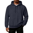 thumbnail image 2 of Domuza Hoodies for Men Drop Shoulder Loose Fit Fleece Sweatshirt, Adjustable Drawstring Hood, Front Kangaroo Pocket, Fall Winter Athletic Streetwear Tops for Gym Workout, 2 of 4