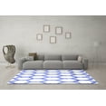 thumbnail image 3 of Ahgly Company Machine Washable Indoor Square Trellis Blue Contemporary Area Rugs, 4' Square, 3 of 4