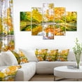 thumbnail image 1 of Bright Fall Forest with River - Landscape Canvas Art Print, 1 of 4