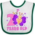 thumbnail image 3 of Inktastic 2 Years Old with Butterfly and Flowers Girls Baby Bib, 3 of 4
