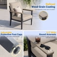 thumbnail image 6 of Muphyers Aluminum Patio Chairs with Ottomans, 4-Piece Outdoor Patio Furniture Set with 5.1" Cushions, Heavy Duty Armchairs with Footrests, Rust-Resistant Dining Chairs for Lawn Deck Porch,Khaki, 6 of 11