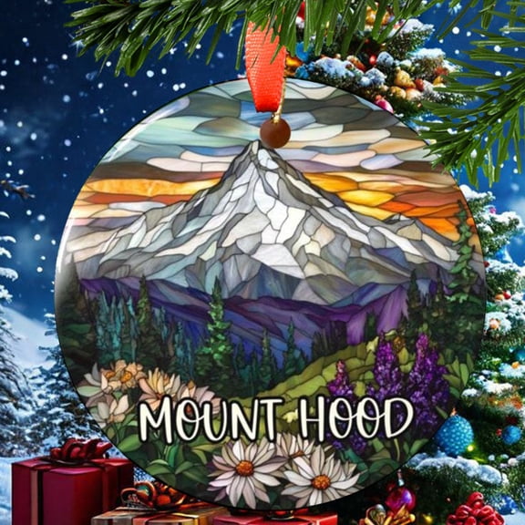 Mount Hood Christmas Ornament, Ceramic, Acrylic - City Travel Souvenir, Holiday Tree Decoration, Vacation Keepsake 2025, Traveler Gift, Edition, Seasonal Home Décor