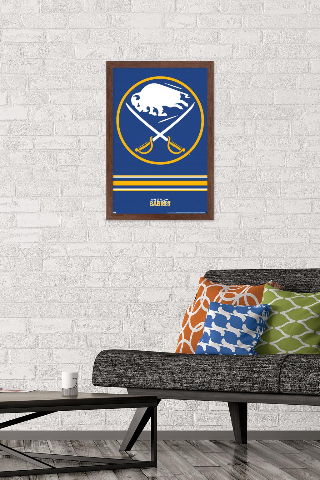 NHL Buffalo Sabres - Logo 20 Wall Poster, 14.725" x 22.375", Framed