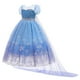 thumbnail image 4 of Disfraz de princesa Elsa para niñas, disfraz de Halloween, juego de rol, vestido de fiesta, vestido de malla con lentejuelas, vestido de cumpleaños, 4 of 5